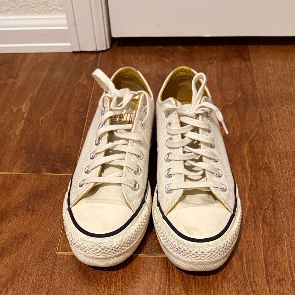Converse All Star Low-Top Sneakers in Cream and Mustard